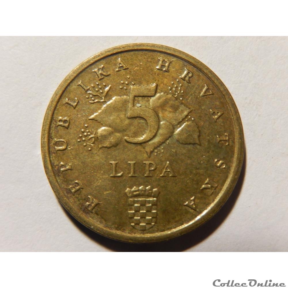 monnaie monde croatie 5 lipa