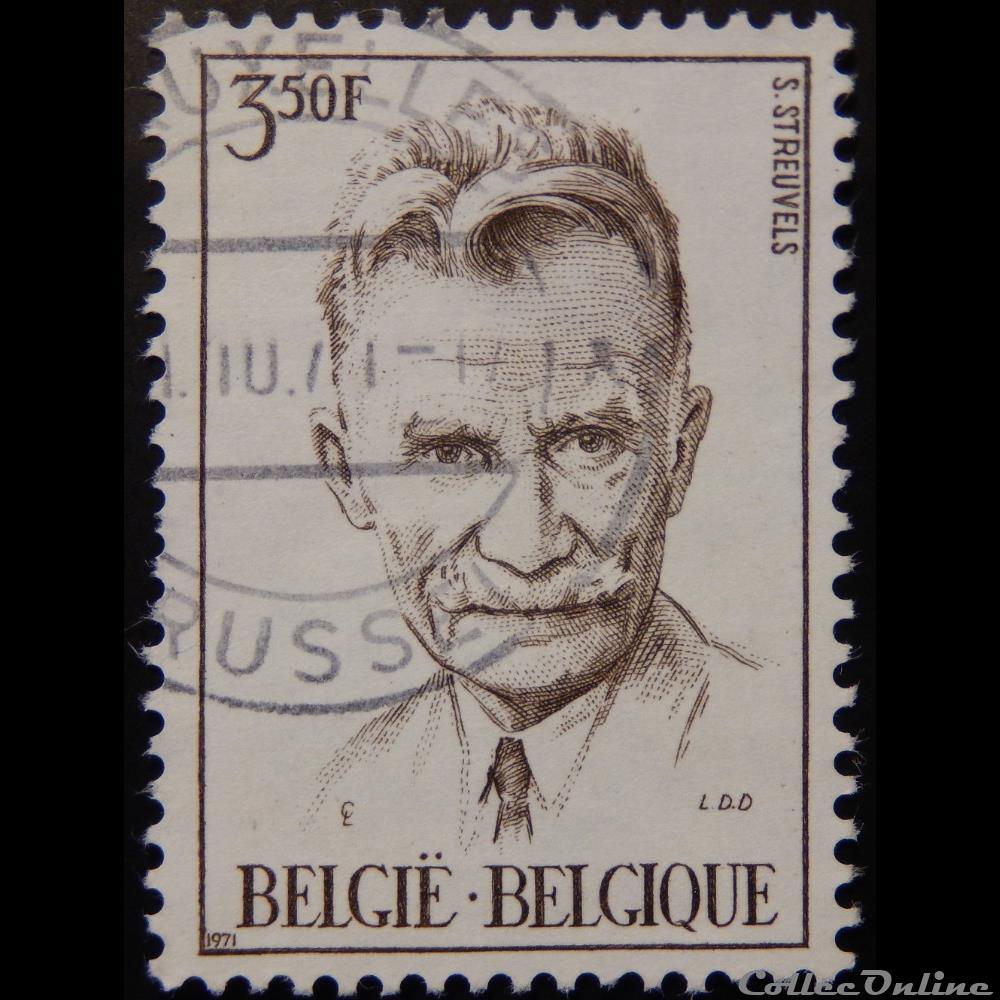 timbre europe belgique 01604 stijn streuvels 3f50 de 1971