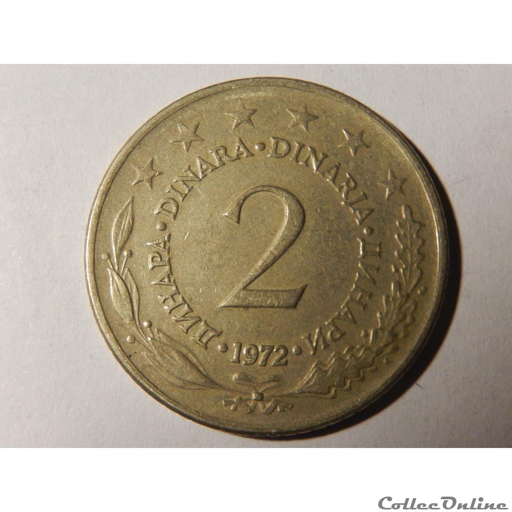 Yougoslavie, 2 dinara de 1972 monnaie monde yougoslavie 2 dinara de 1972