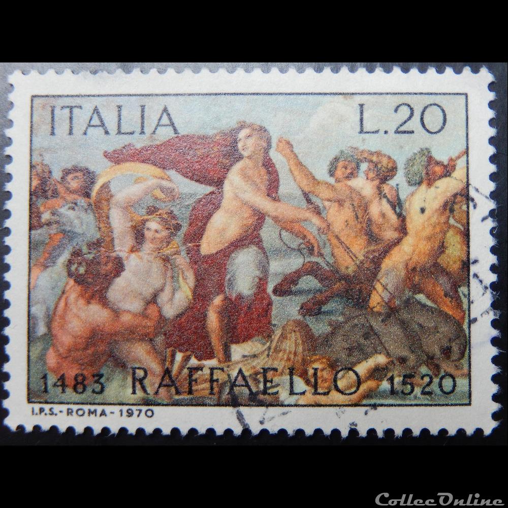 timbre europe italie 01043 raffaello santi raphael 20 lires de 1970