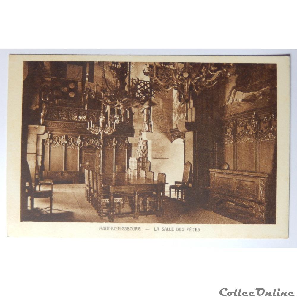 carte postale france alsace cpa du haut koenigsbourg salle des fetes haut rhin