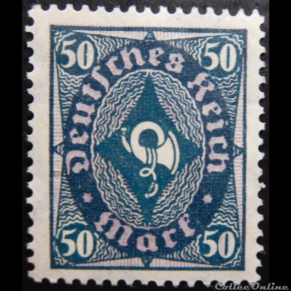 Allemagne Reich 00203 cor postal 50RM de 1922 timbre europe allemagne reich 00203 cor postal 50rm de 1922