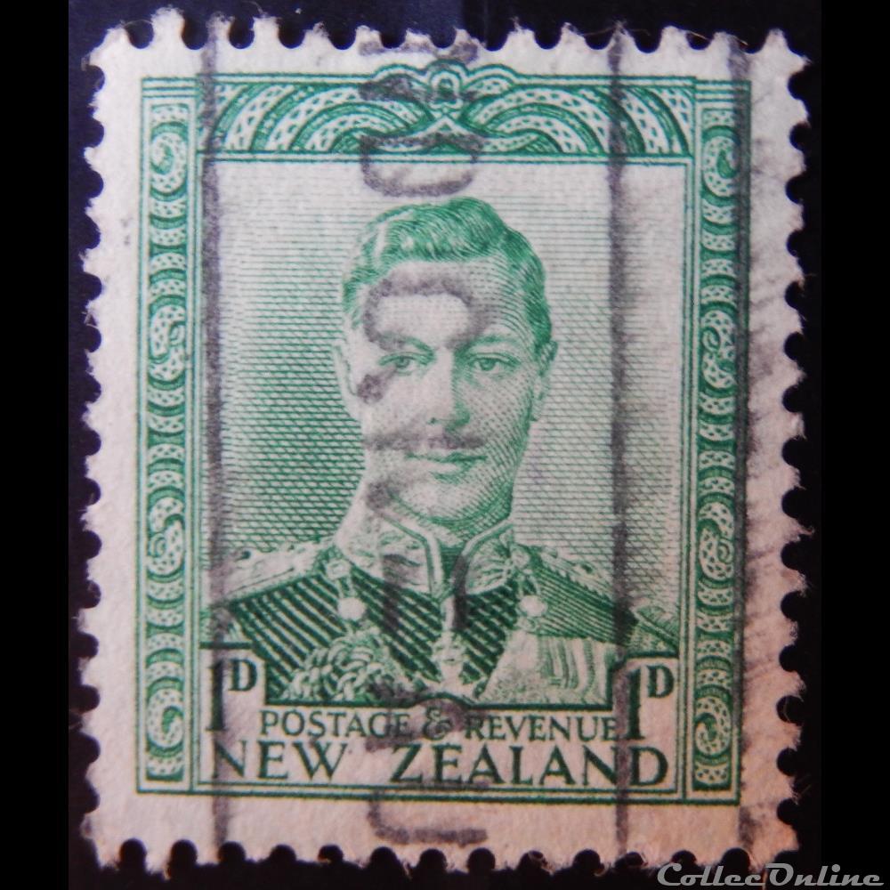 timbre oceanie nouvelle zelande 00238a roi george vi 1p de 1941