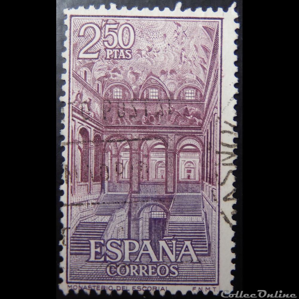timbre europe espagne 01058 monastere de escorial 2 50ptas de 1961