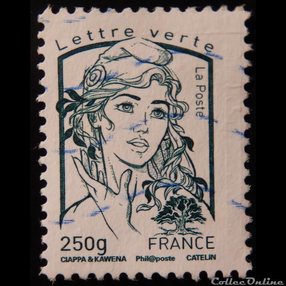timbre france 04777 marianne de chiappa et kavena lettre verte 250g