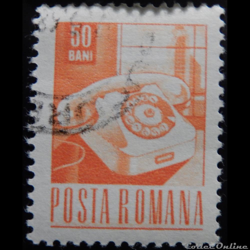 timbre europe roumanie 02350 telephone 50 bani de 1968