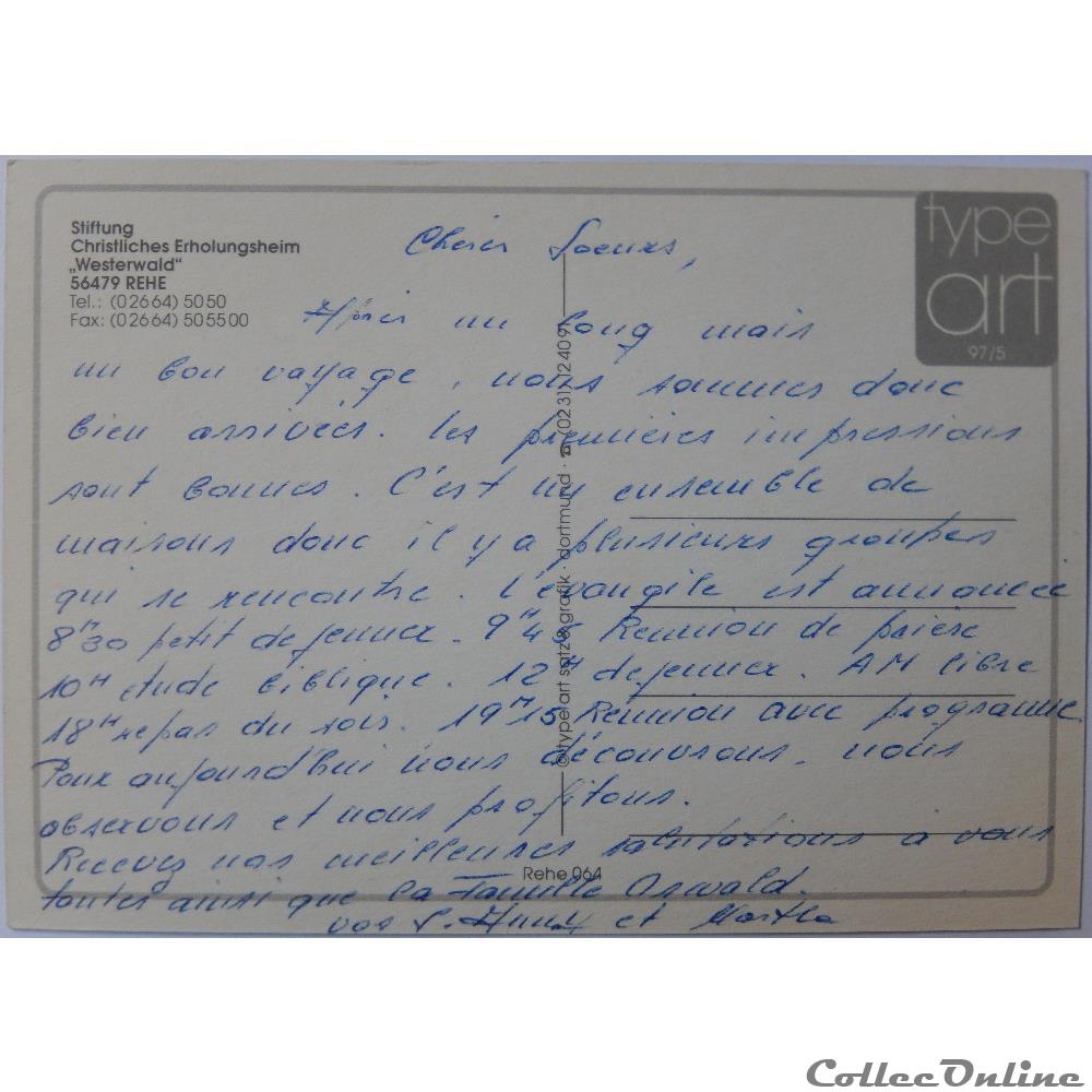 carte postale europe alsace cp allemagne rhenanie palatinat rehe