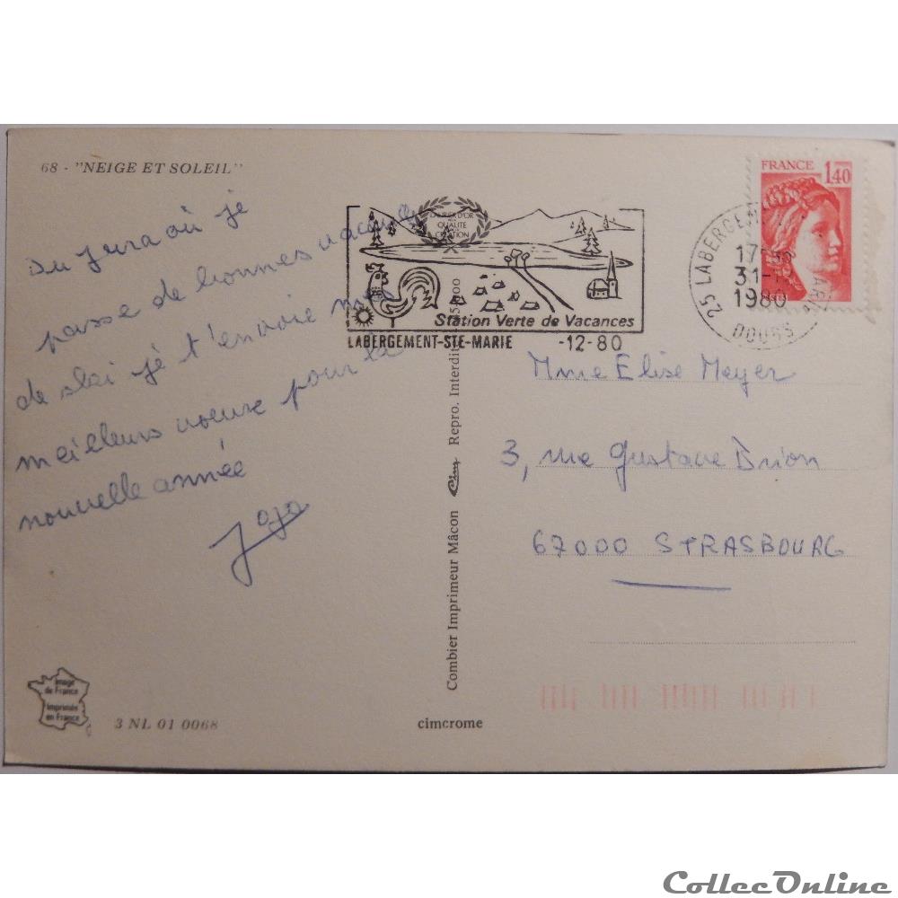 carte postale europe alsace cp paysage montagne enneigee