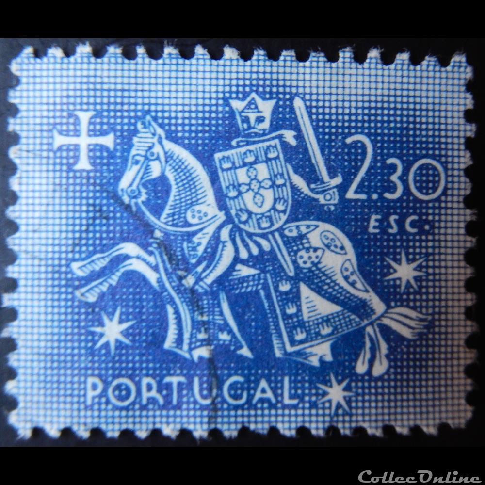 Portugal 00783 chevalier à cheval 2.30$ de 1953 3 timbre europe portugal 00783 chevalier a cheval 2 30 de 1953
