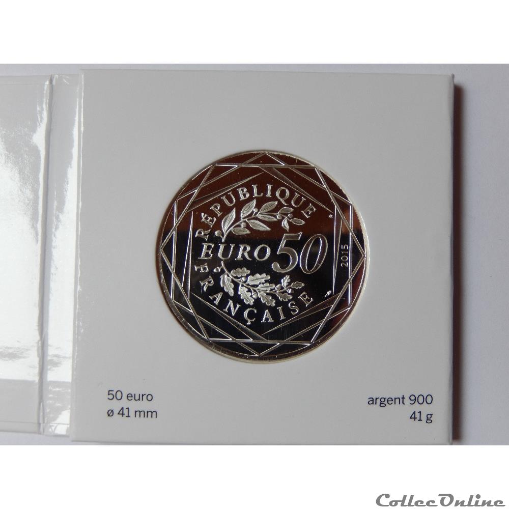 50 euros, Astérix et la paix Idéfix 2015 3 monnaie france moderne 50 euros asterix et la paix idefix 2015