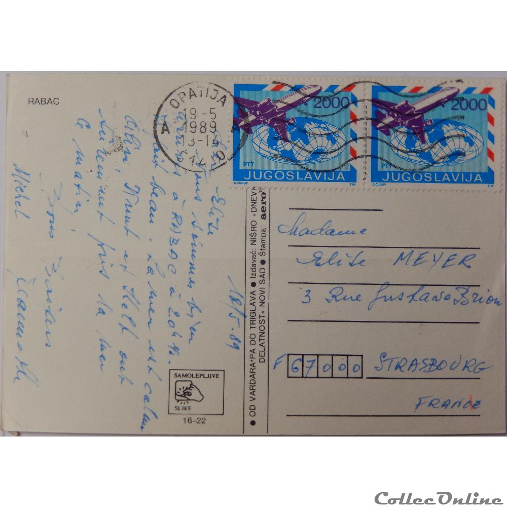 CP de Yougoslavie, Croatie, Rabac carte postale europe alsace cp de yougoslavie croatie rabac