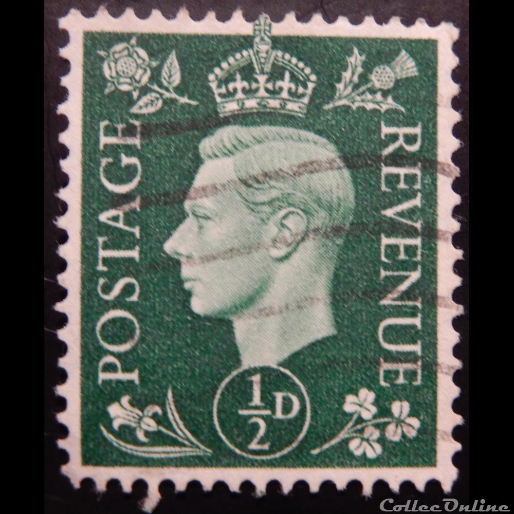 Royaume-Uni 00209 roi Georges VI 1/2d de 1937 timbre europe royaume uni 00209 roi georges vi 1 2d de 1937