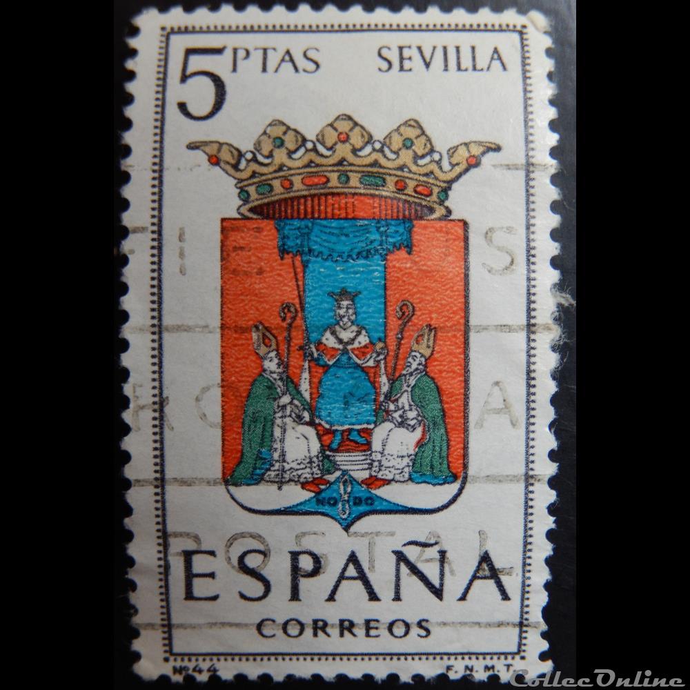 Espagne 01327 armoiries de Séville 5Ptas de 1965 - Stamps - Europe