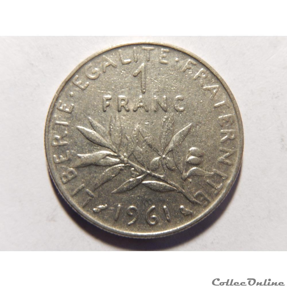 1 franc semeuse 1961 monnaie france moderne 1 franc semeuse 1961