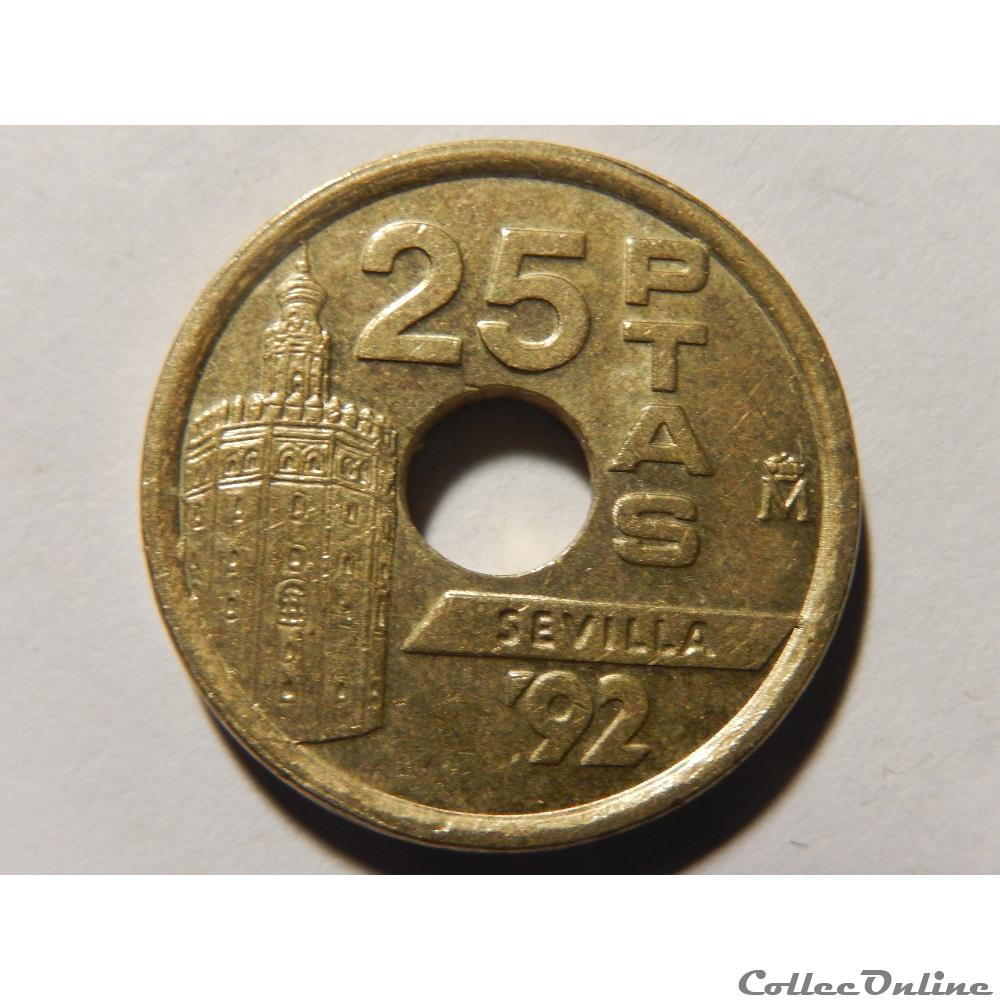 Espagne, 25 pesetas de 1992 2 monnaie monde espagne 25 pesetas de 1992