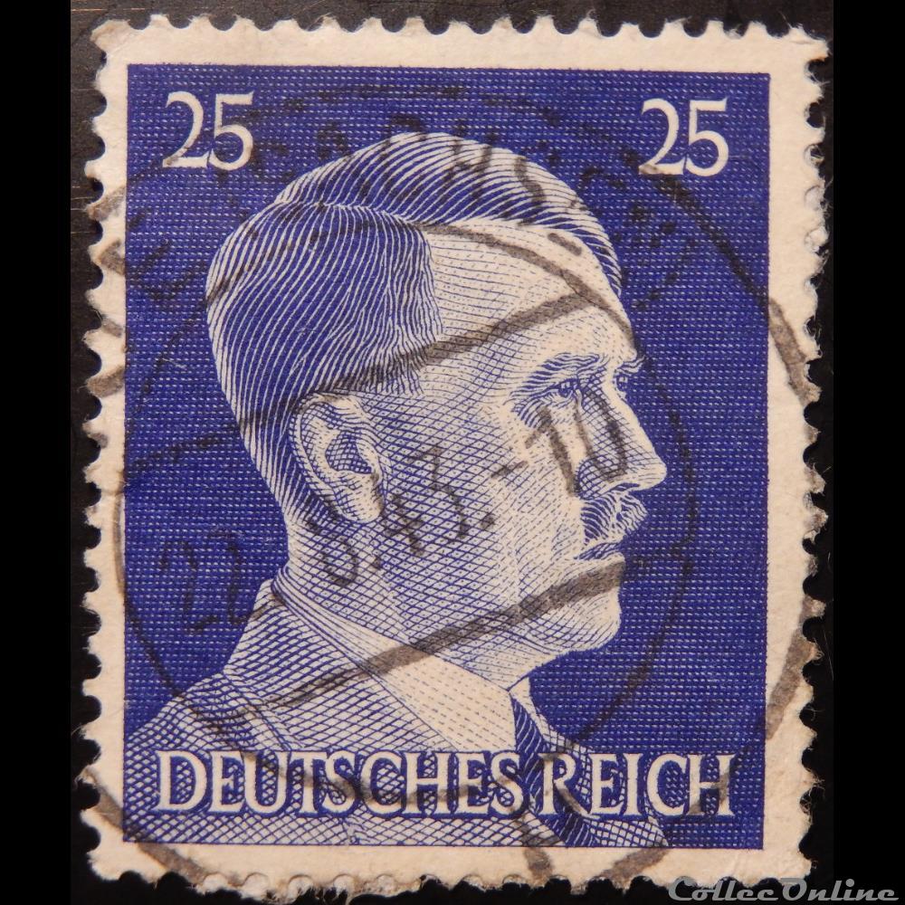 Allemagne Reich 00717 Adolf Hitler 25pf de 1941 timbre europe allemagne reich 00717 adolf hitler 25pf de 1941