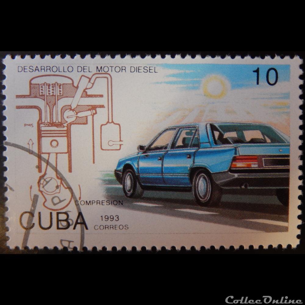 Cuba 03278 voiture diesel 10c de 1993 timbre amerique cuba 03278 voiture diesel 10c de 1993