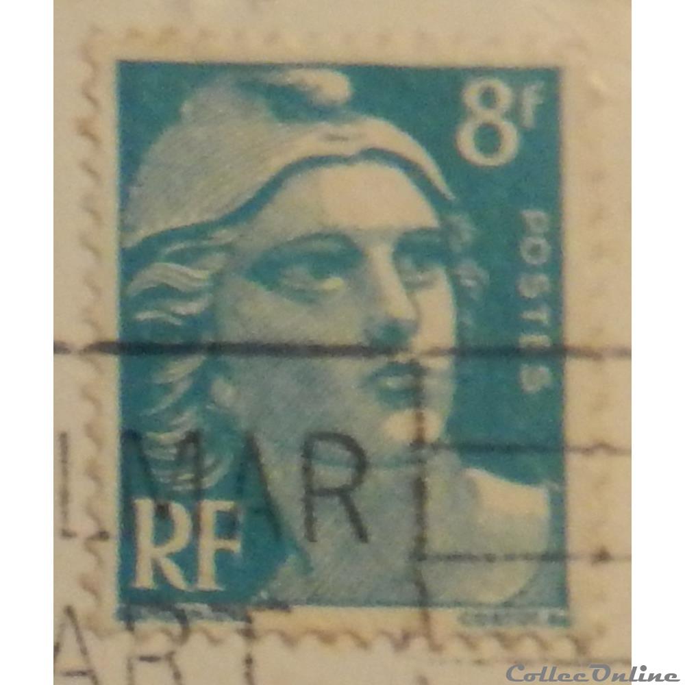 00810 Marianne de Gandon 8 F bleu-clair de 1948 4 timbre france 00810 marianne de gandon 8 f bleu clair de 1948