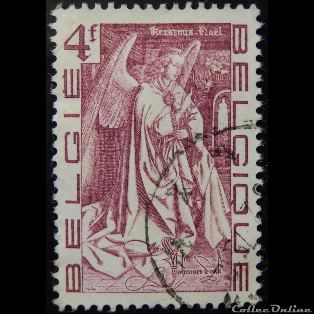 timbre europe belgique 01733 noel peinture 4f de 1974