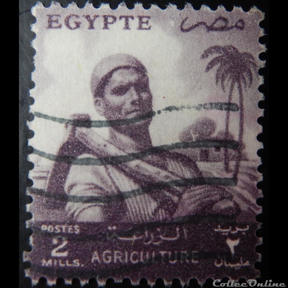timbre afrique egypte 00366 agriculteur 2m de 1954