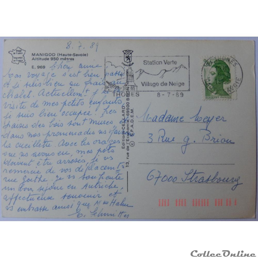 carte postale france rhone alpe cp de haute savoie manigod