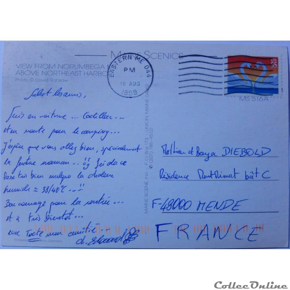 CP des Etats-Unis, Maine, Northeast Harbor carte postale amerique provence cote azur cp des etats unis maine northeast harbor