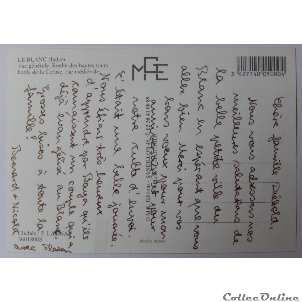 carte postale france centre cp de indre le blanc