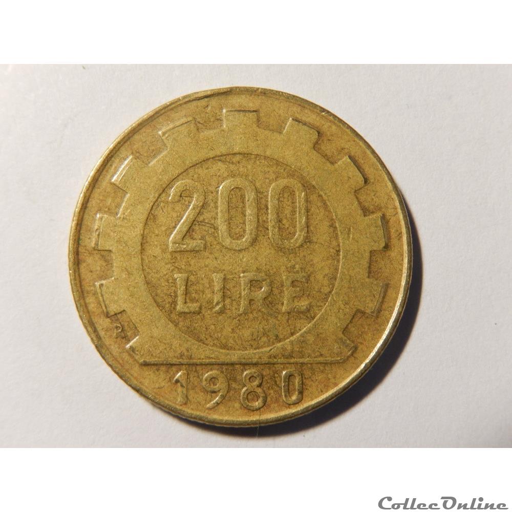Italie, 200 lires 1980 monnaie monde italie 200 lires 1980