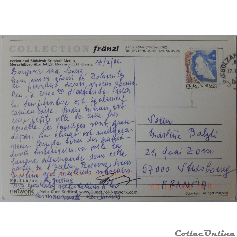 CP d'Italie, Trentin-Haut-Adige, Merano carte postale europe lorraine cp italie trentin haut adige merano