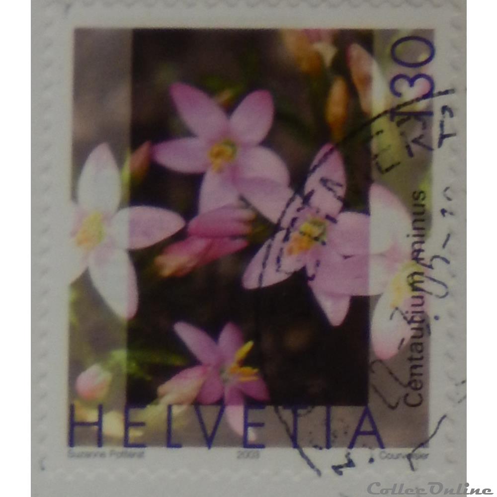 timbre europe suisse 01749 fleur petite centauree 130cts de 2003
