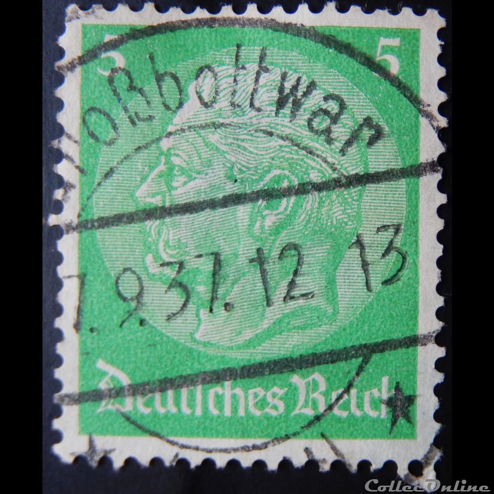 timbre europe allemagne reich 00444 president paul von hindenburg 5pf de 1932