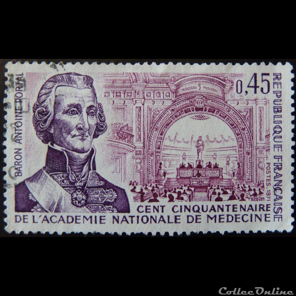 01699 Cent Cinquantenaire de l'Académie Nationale de Médecine Baron Antoine de Portal 0.45F timbre france 01699 cent cinquantenaire de academie nationale de medecine baron antoine de portal 0 45f