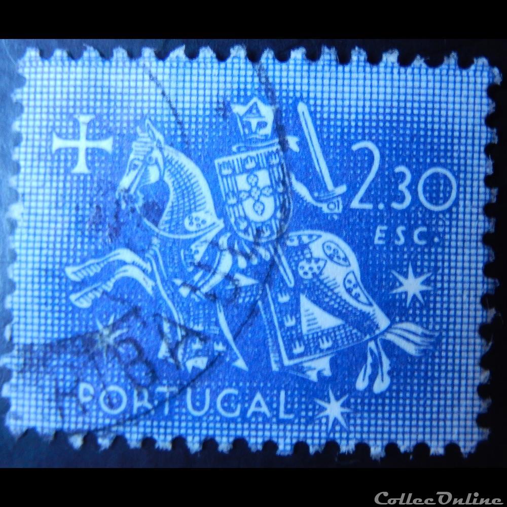 Portugal 00783 chevalier à cheval 2.30$ de 1953 timbre europe portugal 00783 chevalier a cheval 2 30 de 1953