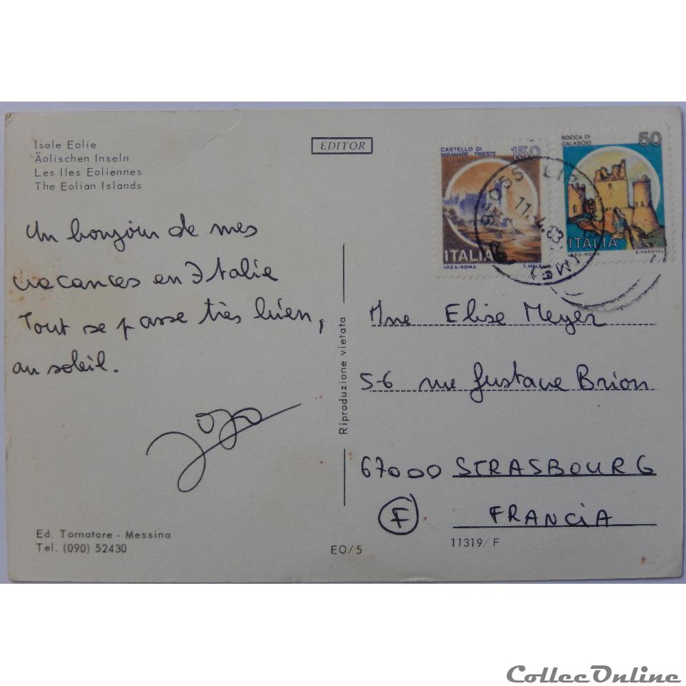 carte postale europe pay de la loire cp italie sicile iles eoliennes stromboli