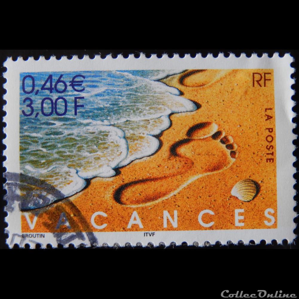 03399 Vacances 0,46 € - 3,00 F de 2001 timbre france 03399 vacances 0 46 3 00 f de 2001