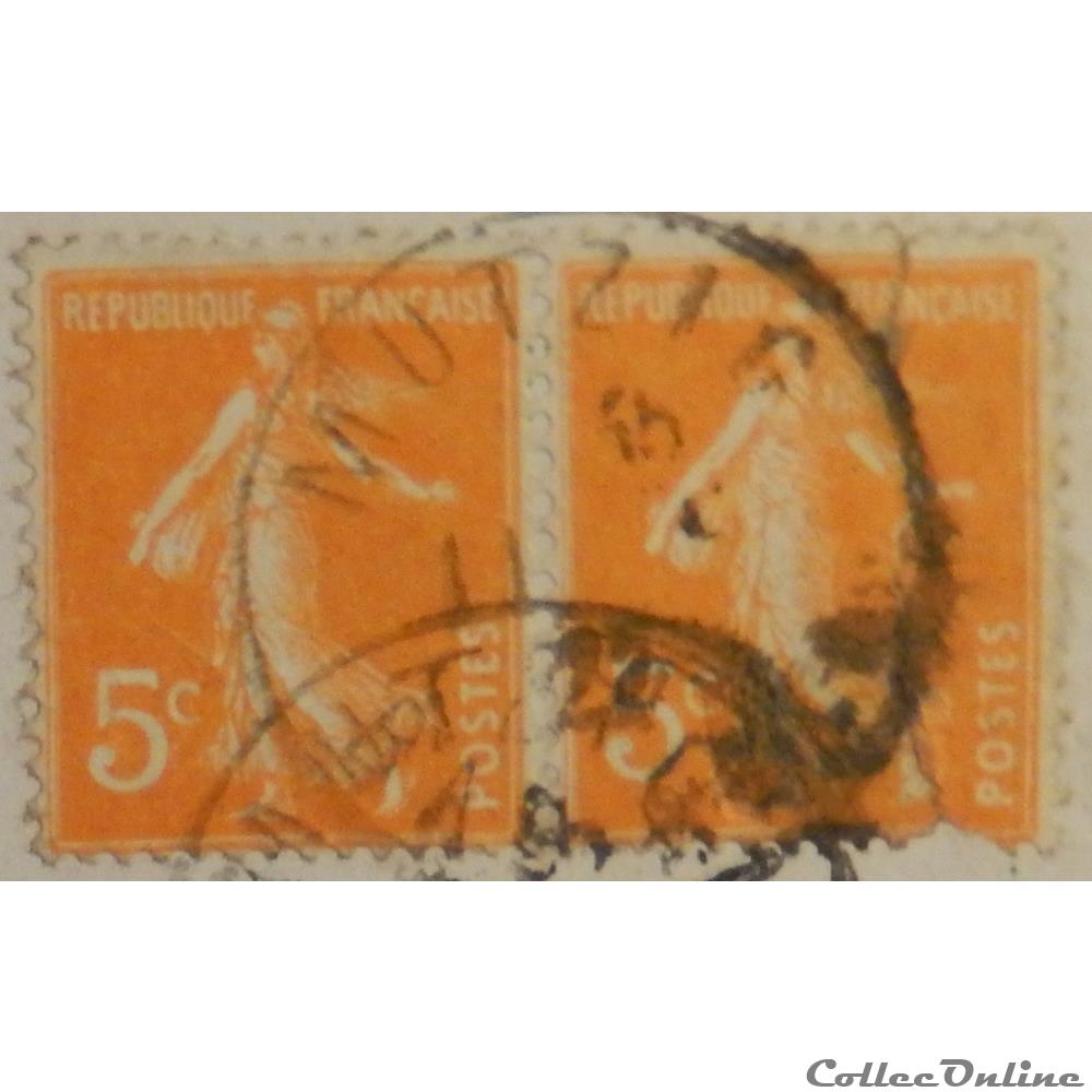 00158 Semeuse fond plein 5c orange de 1920 5 timbre france 00158 semeuse fond plein 5c orange de 1920