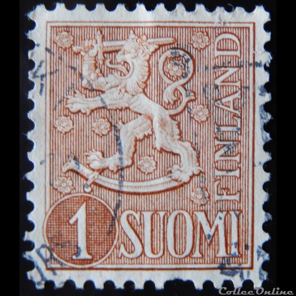 Finlande 00408 armoiries 1M de 1955 timbre europe finlande 00408 armoiries 1m de 1955