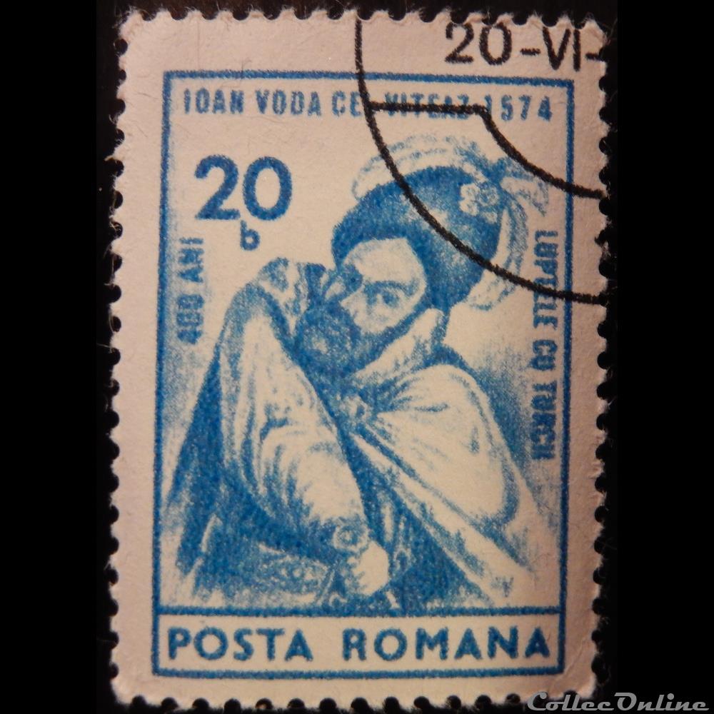 timbre europe roumanie 02855 ioan prince de valachie 20 bani de 1974