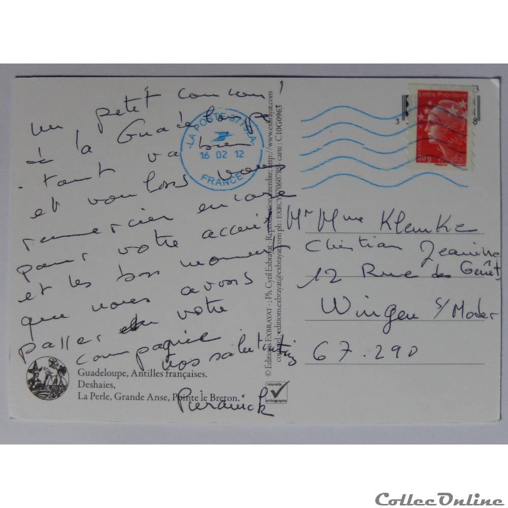 CP de Guadeloupe, Deshaies, La Perle, Grande Anse, Pointe le Breton carte postale france outre mer cp de guadeloupe deshaies la perle grande anse pointe le breton