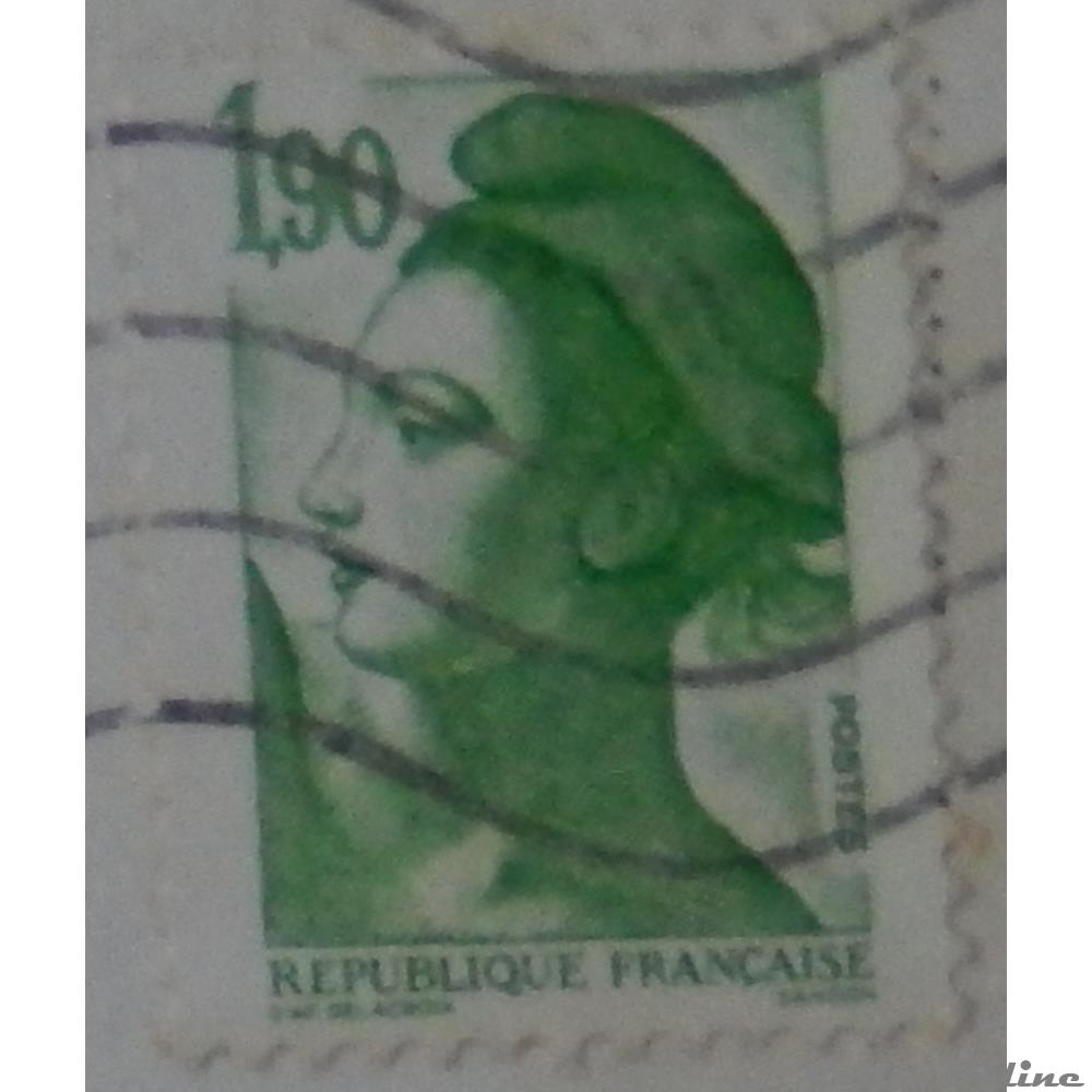 02424 La République, type Liberté - 1F90 vert de 1986 5 timbre france 02424 la republique type liberte 1f90 vert de 1986