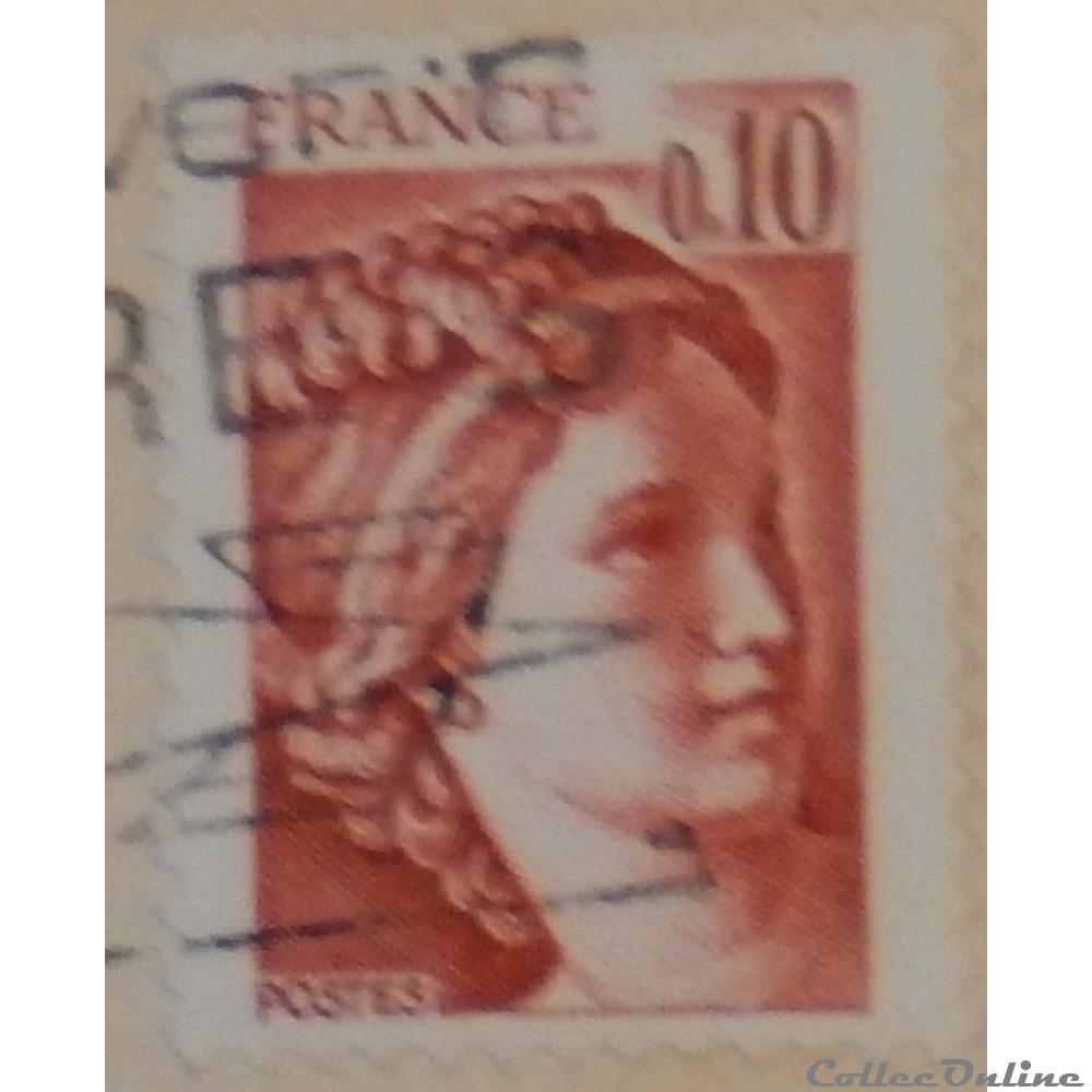 01965 Sabine 0 F 10 rouge-brun 3 timbre france 01965 sabine 0 f 10 rouge brun