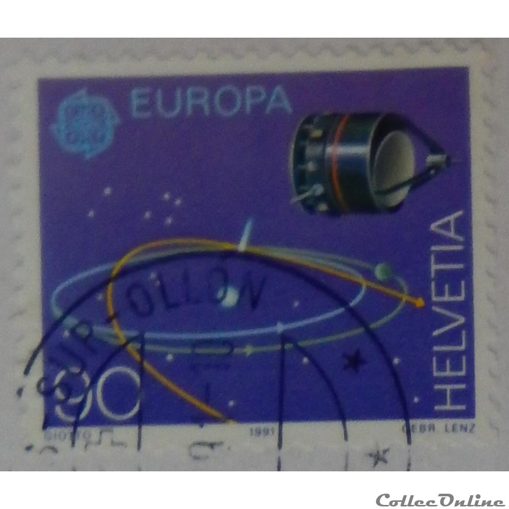 Suisse 01373 sonde spatiale Giotto 90cts de 1991 timbre europe suisse 01373 sonde spatiale giotto 90cts de 1991