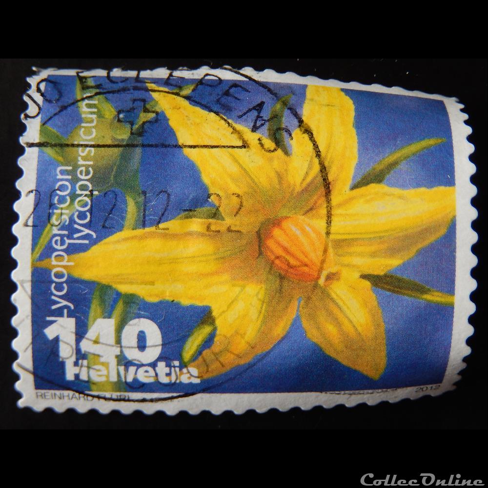 timbre europe suisse 02165 fleur de tomate 140cts de 2012