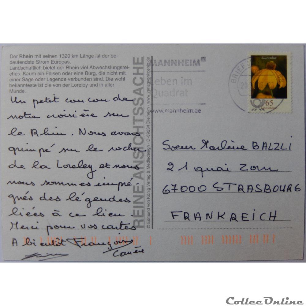 carte postale europe alsace cp allemagne bade wurtemberg le rhin