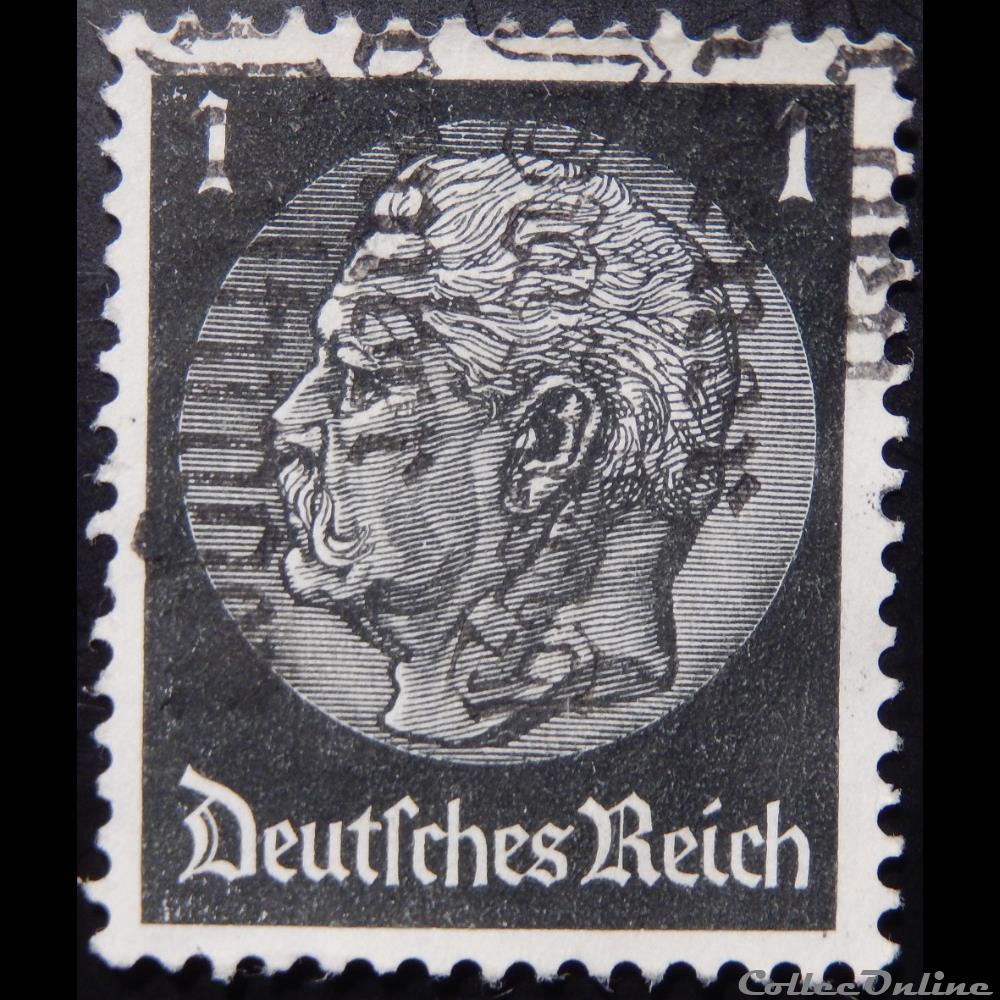 timbre europe allemagne reich 00483 president paul von hindenburg 1pf de 1933