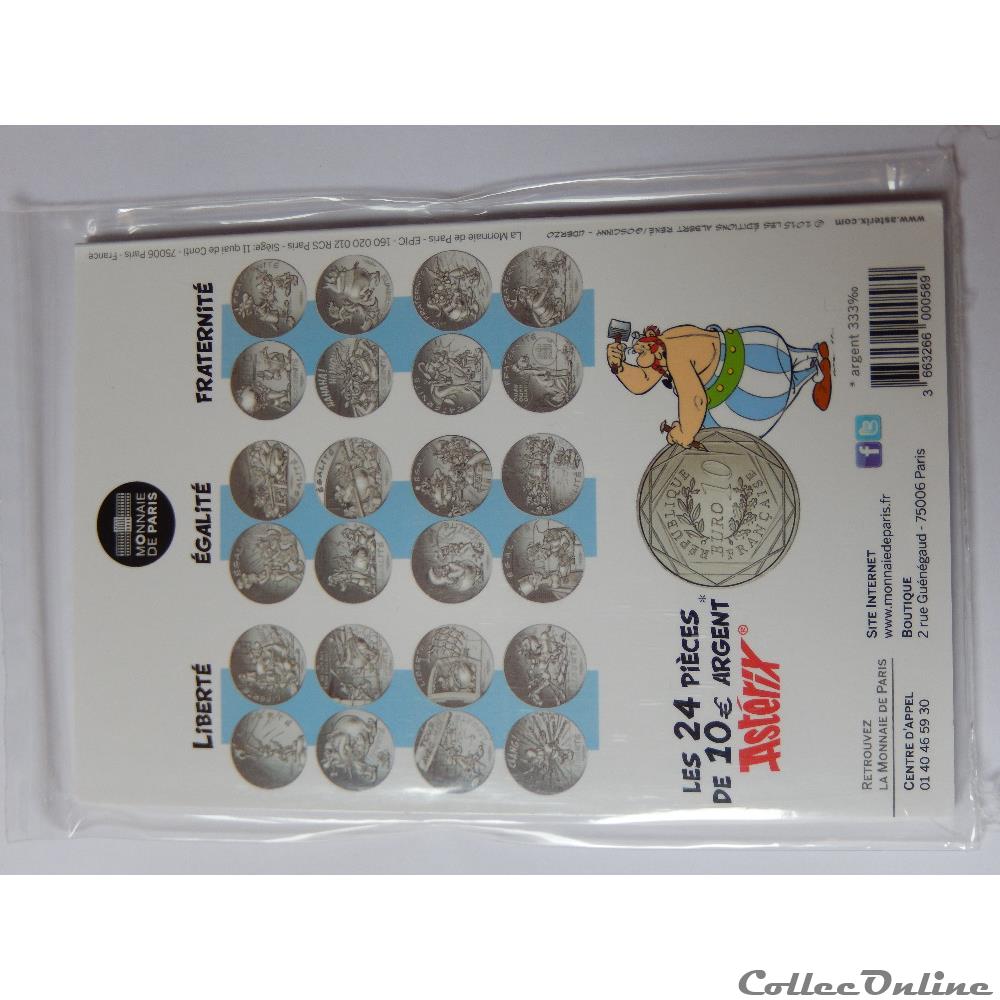 10 euros, Astérix et liberté Grille Obélix 2015 3 monnaie france moderne 10 euros asterix et liberte grille obelix 2015