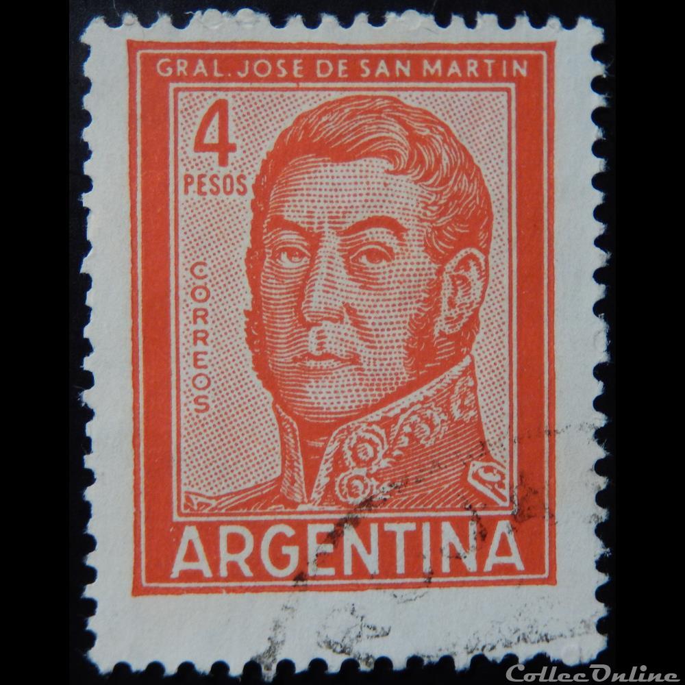 timbre amerique argentine 00605a general jose francisco de san martin 4p de 1962