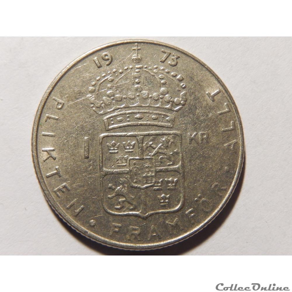 monnaie monde suede 1 krona de 1973