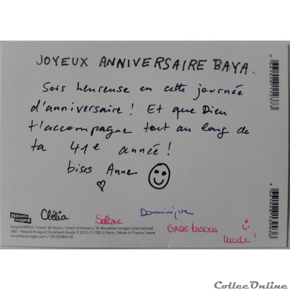 carte postale outre mer cp coeur de fleurs
