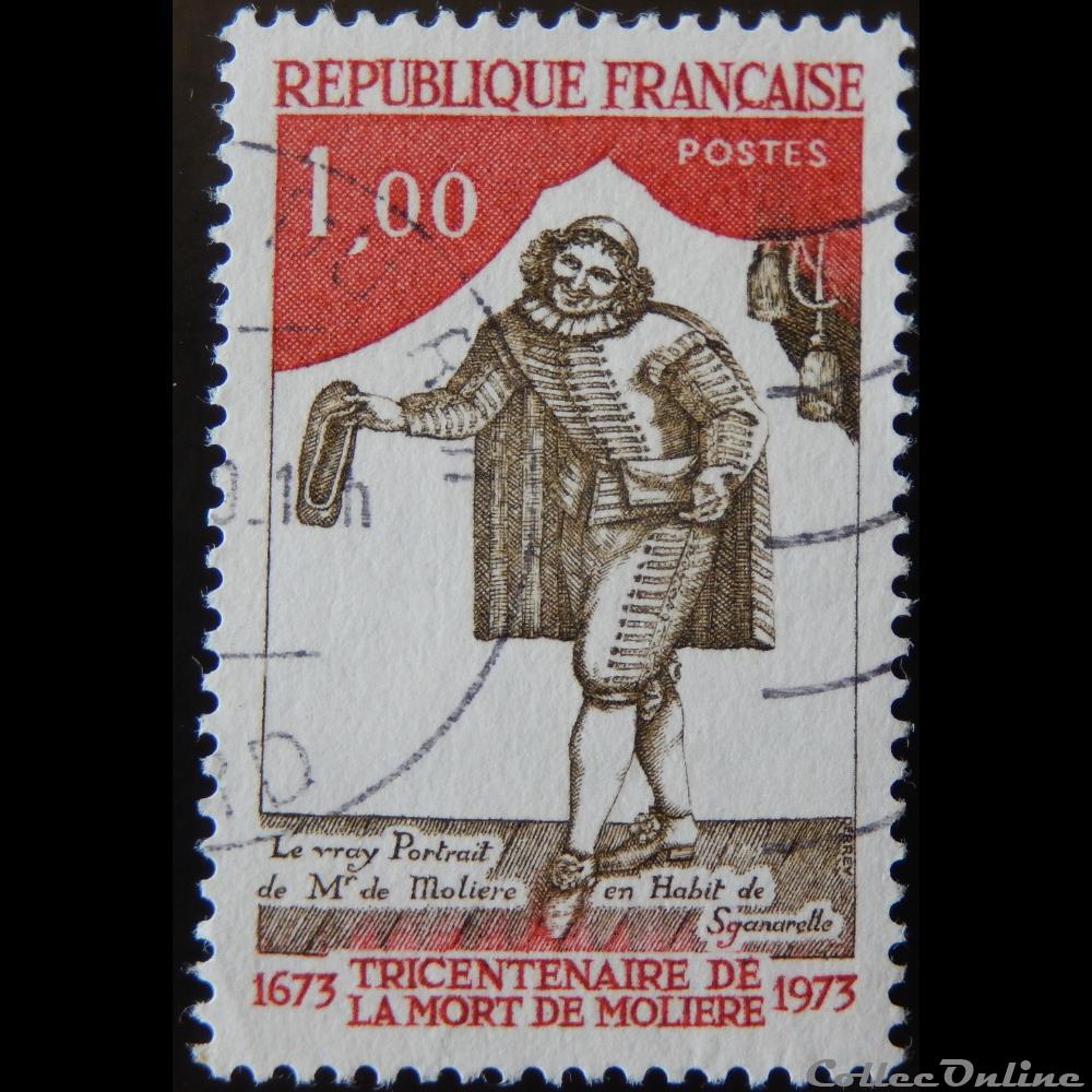 timbre france 01771 tricentenaire de la mort de moliere 1f